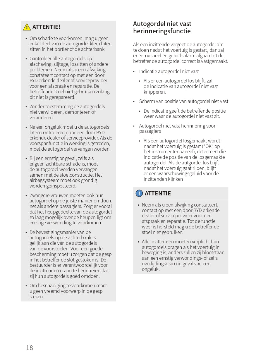 2022-2023 BYD Atto 3 Bedienungsanleitung | Niederländisch