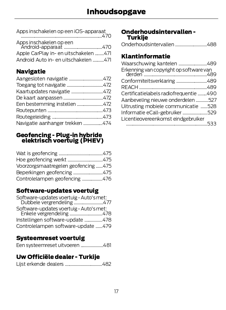 2024-2025 Ford Kuga Owner's Manual | Dutch