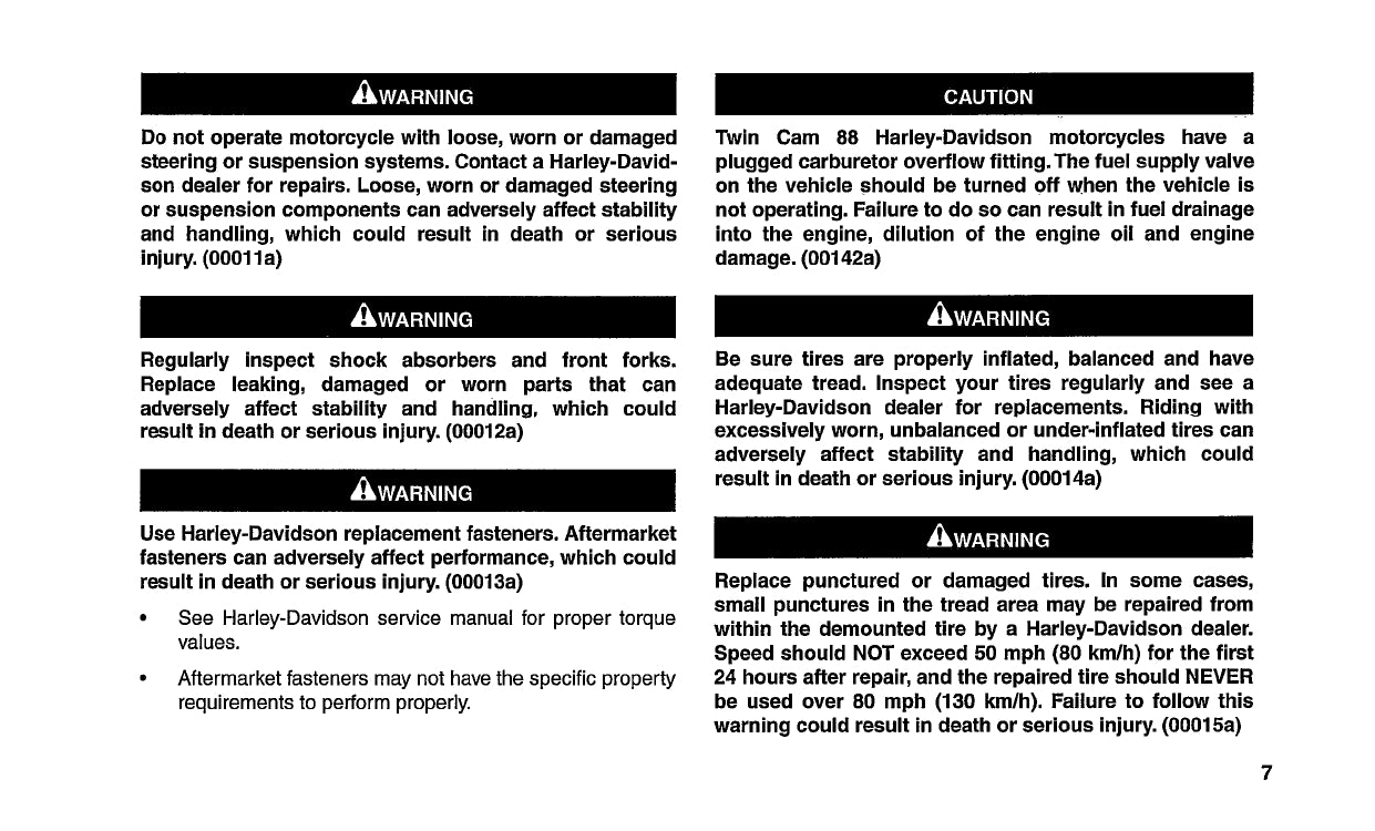 2004 Harley-Davidson Touring Owner's Manual | English