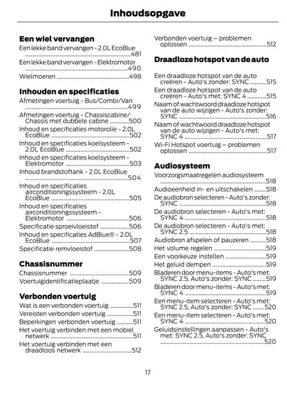 2022-2024 Ford Transit Bedienungsanleitung | Niederländisch