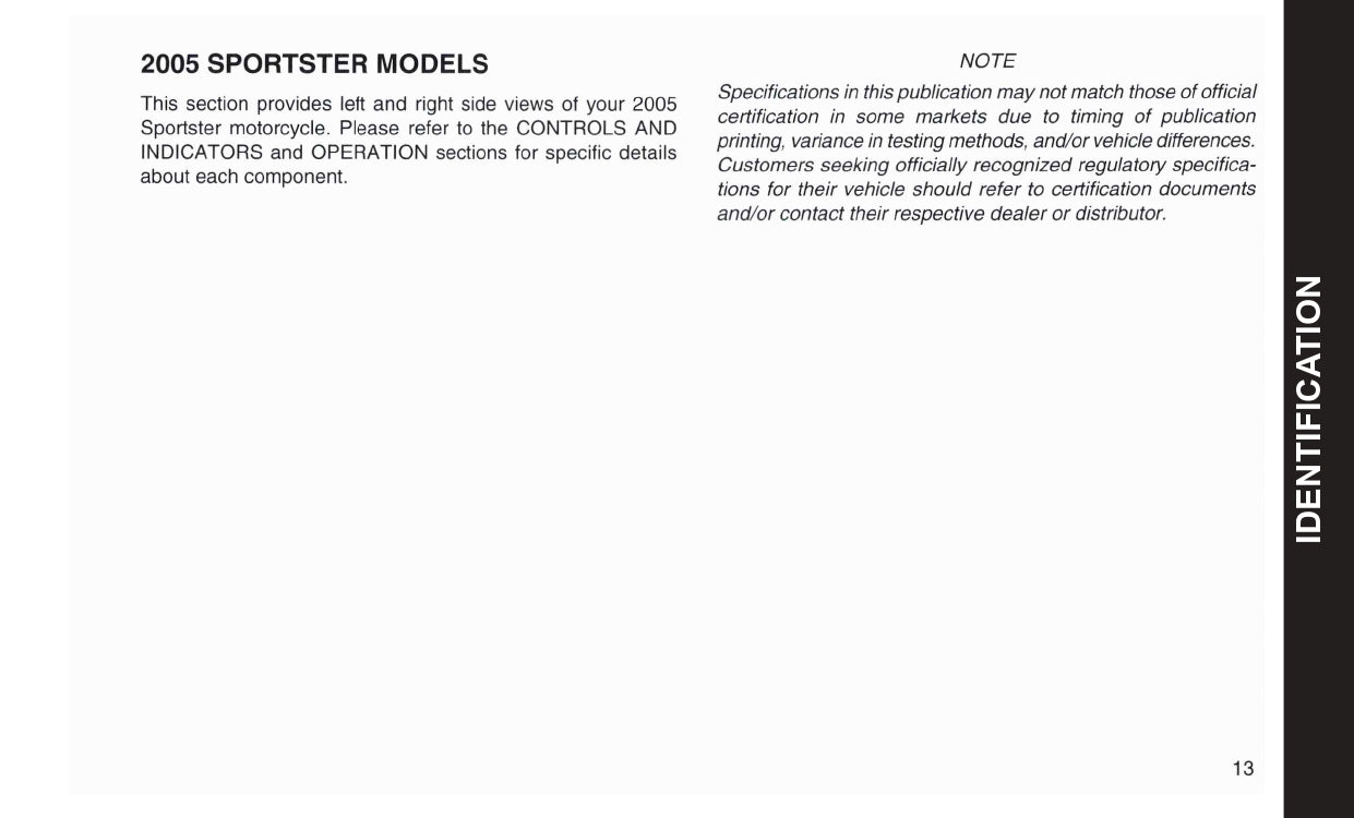 2005 Harley-Davidson Sportster Owner's Manual | English