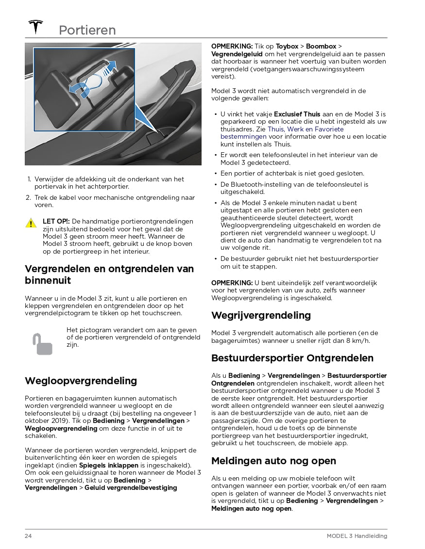 2024 Tesla Model 3 Owner's Manual | Dutch