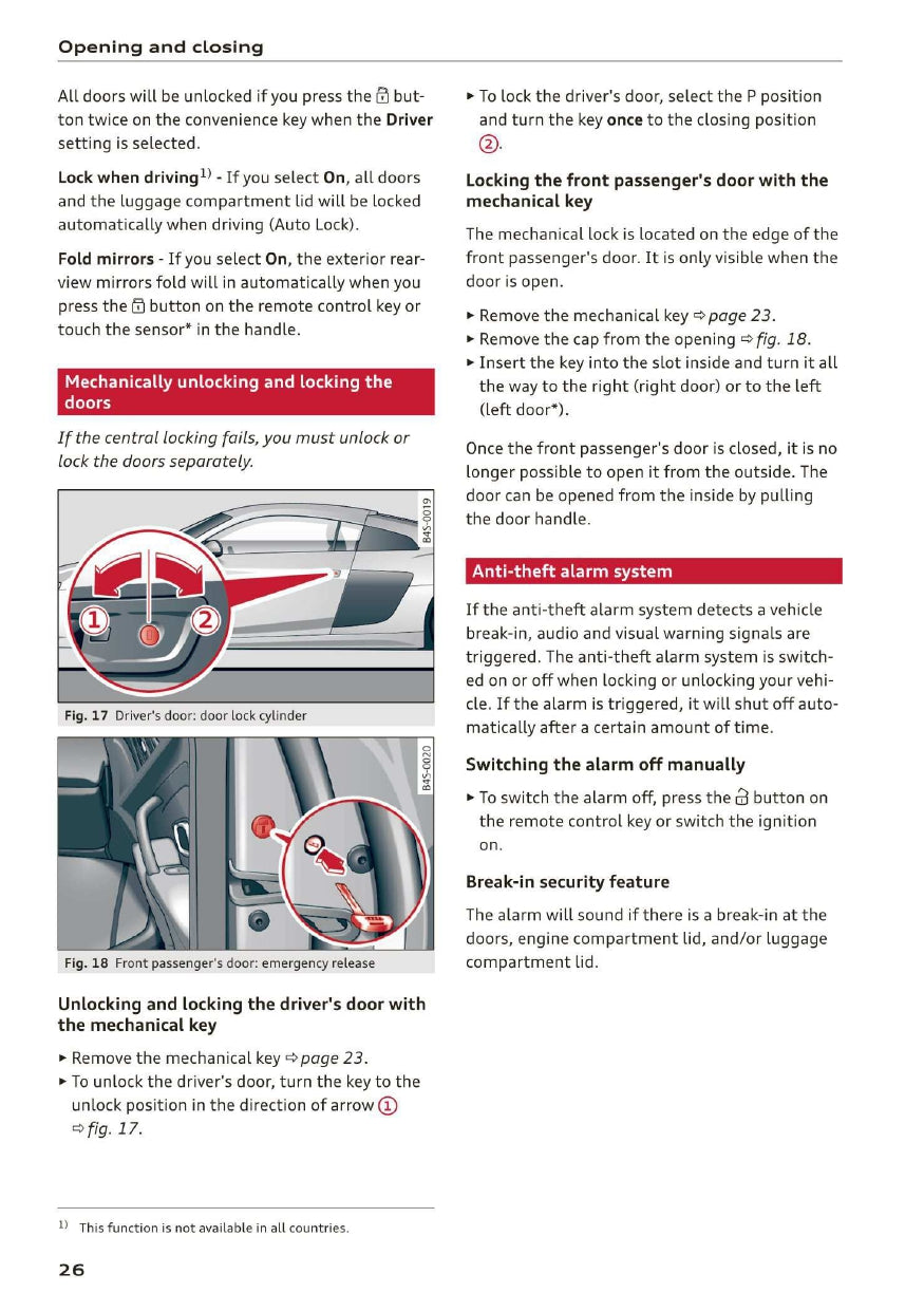 2020 Audi R8 Owner's Manual | English