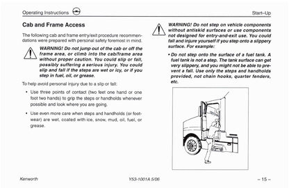 2004-2010 Kenworth W900/T600/T660/T800/C500 Bedienungsanleitung | Englisch