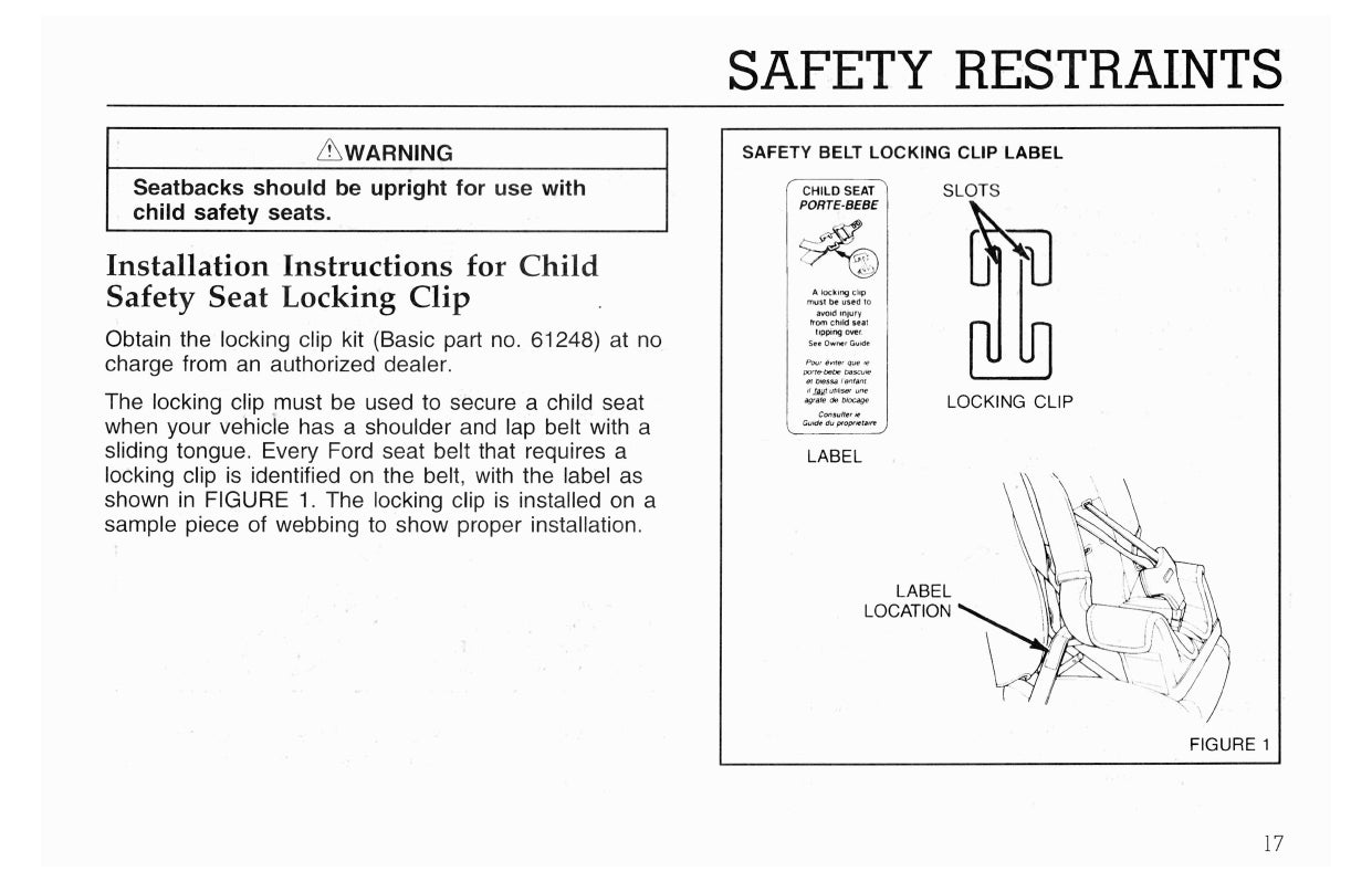 1996 Ford L-Series Owner's Manual | English