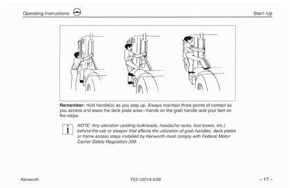 2004-2010 Kenworth W900/T600/T660/T800/C500 Bedienungsanleitung | Englisch