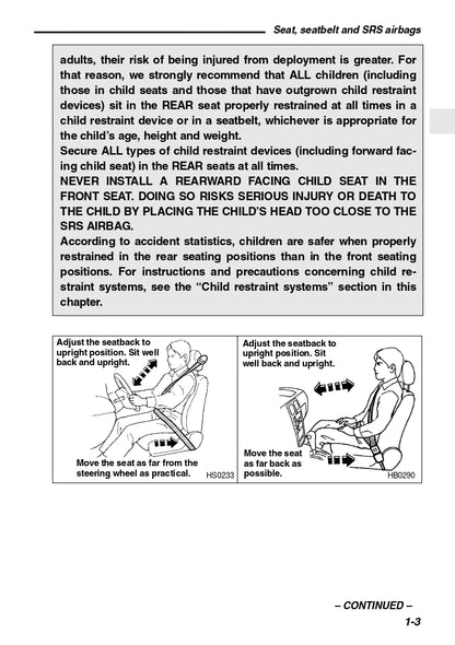 2003 Subaru Baja Owner's Manual | English