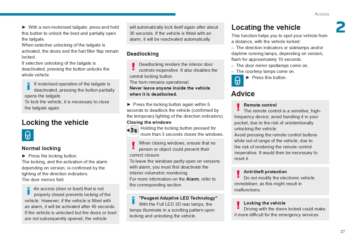 2022-2024 Peugeot Landtrek Owner's Manual | English