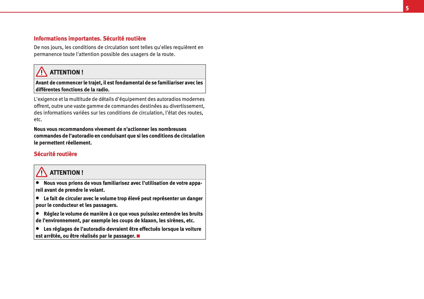 Seat Radio Alana - Alana MP3 Guide d'instructions