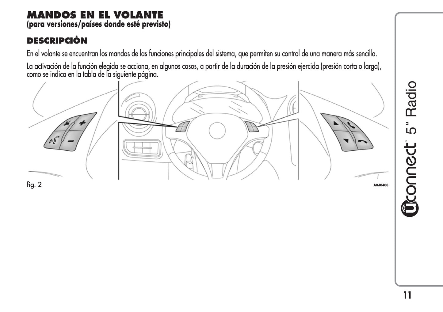 Alfa Romeo Mito Uconnect 5 Radio Instrucciones 2013 - 2016