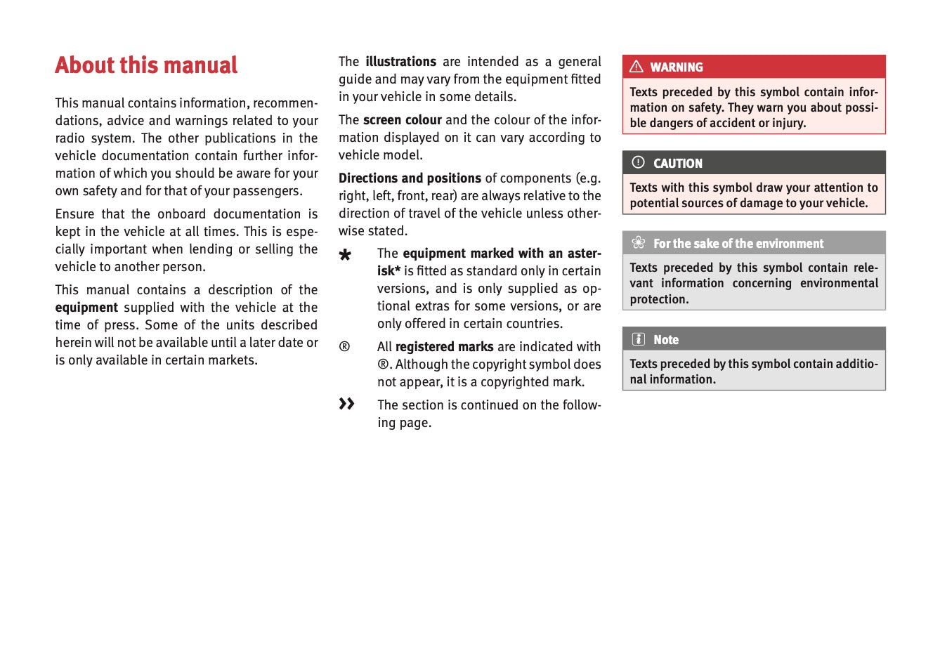 Seat Media System Plus / Navi System Owner's Manual