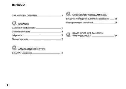 Fiat Garantieboekje 2018 - 2020