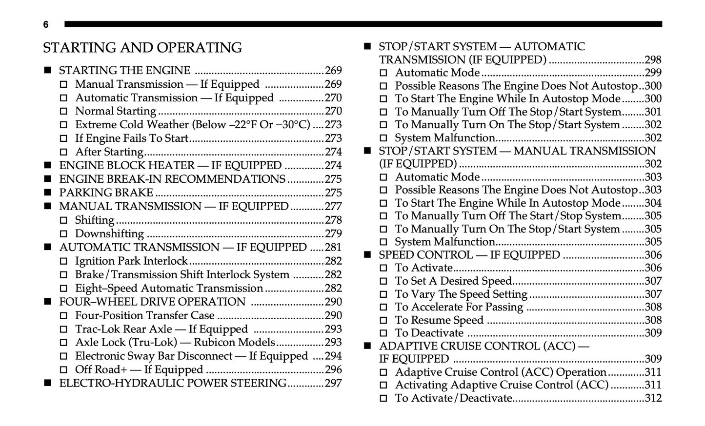 2020 Jeep Gladiator Owner's Manual | English