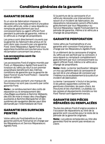 Ford Carnet D’entretien et de Garanties