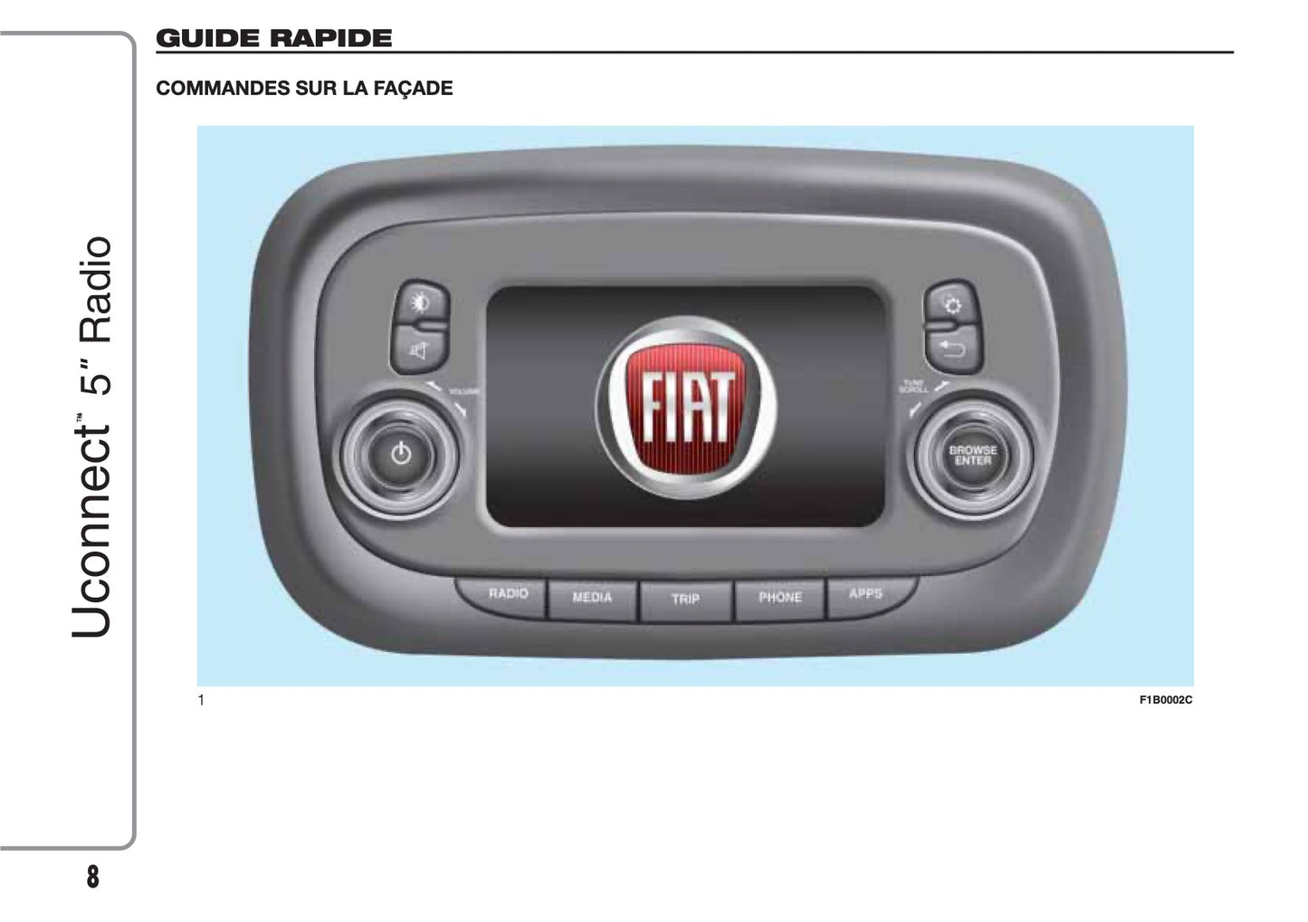 Fiat 500X Uconnect Radio 5.0 Guide d'utilisation 2018 - 2019