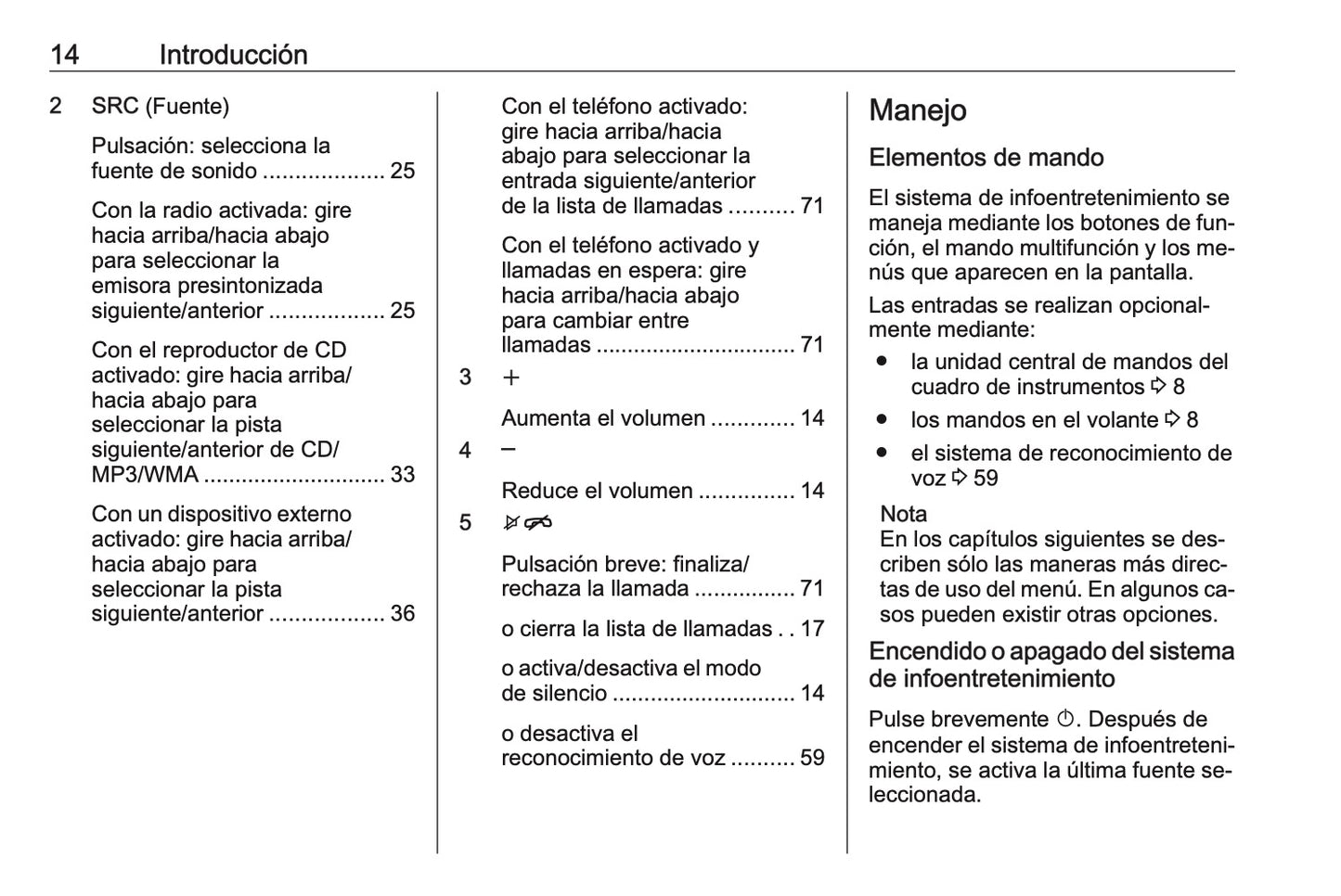 Opel Meriva Manual de infoentretenimiento 2014 - 2017