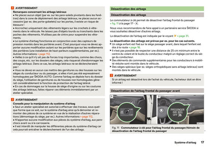 2017-2020 Skoda Citigo Bedienungsanleitung | Französisch