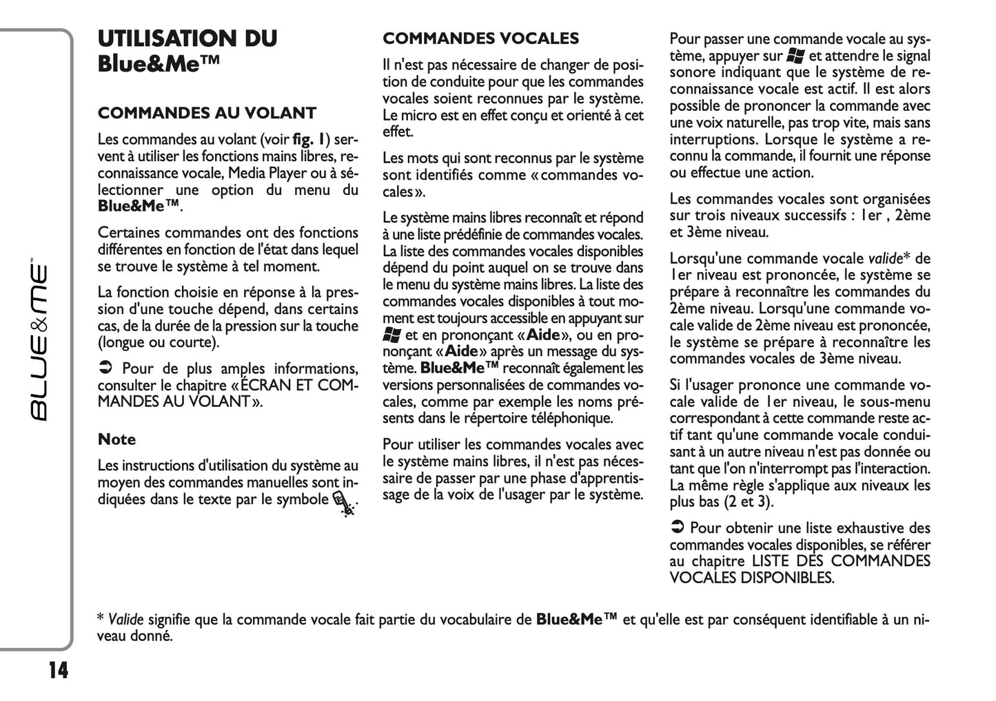 Fiat Qubo Blue & Me Guide d'instructions 2012 - 2013