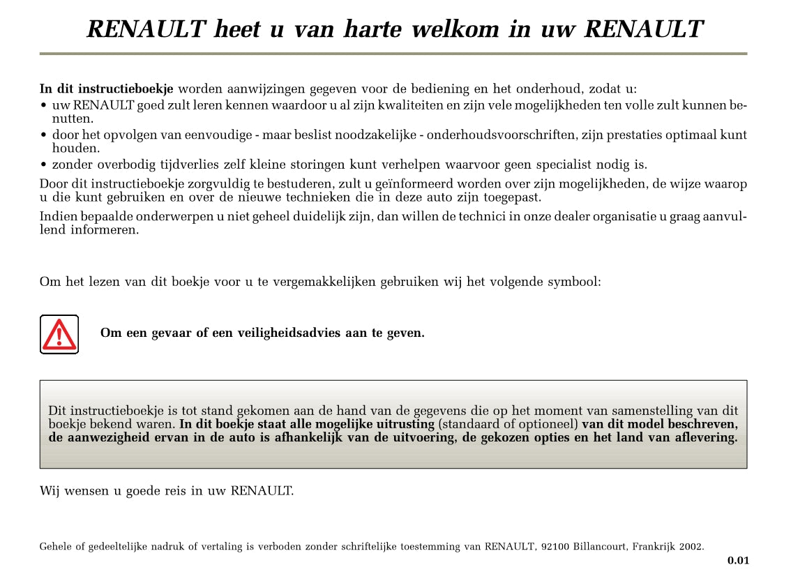 2002-2003 Renault Clio Owner's Manual | Dutch