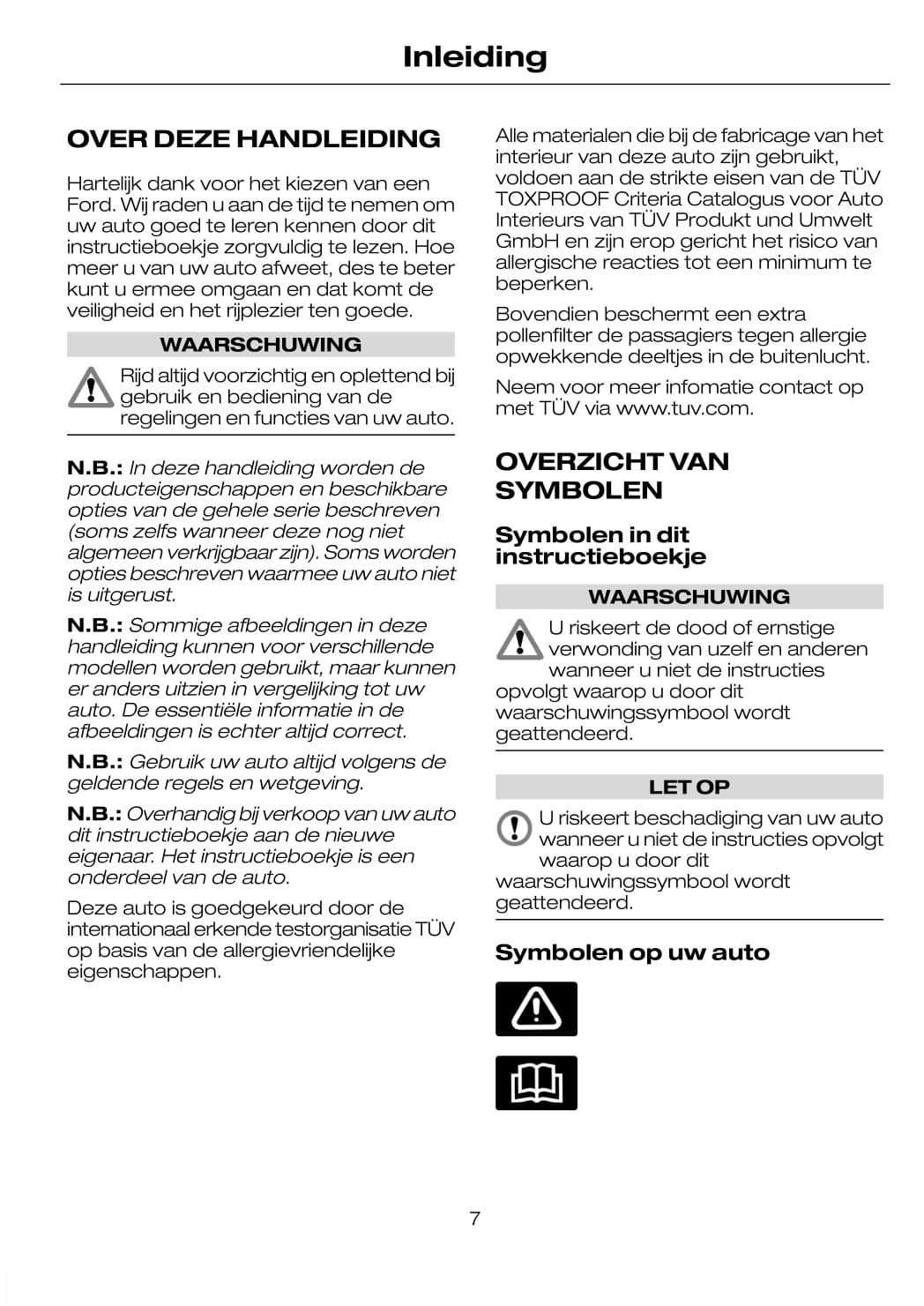 2008-2011 Ford Focus Owner's Manual | Dutch