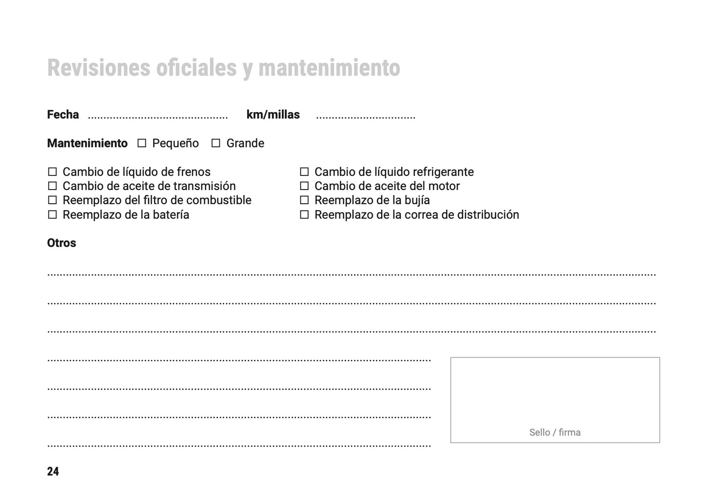 Manual de servicio