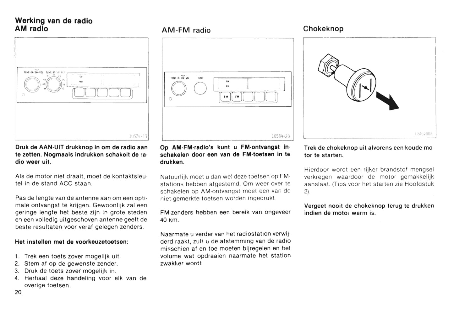 1985-1986 Toyota Starlet Bedienungsanleitung | Niederländisch