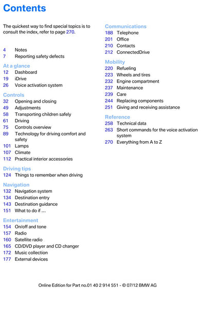 2012-2013 BMW 1 Series Owner's Manual | English