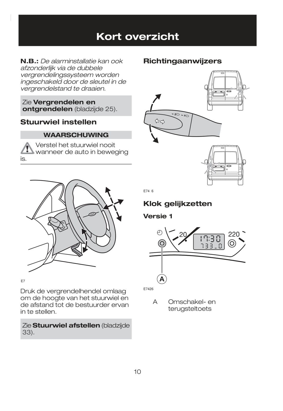 2007-2008 Ford Tourneo/Transit Connect Owner's Manual | Dutch