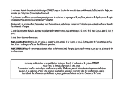 Alfa Romeo Connect Nav & Connect Nav+ Guide d'utilisation 2008 - 2011