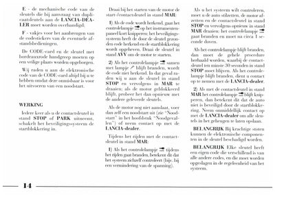 1996-2003 Lancia YPsilon Bedienungsanleitung | Niederländisch