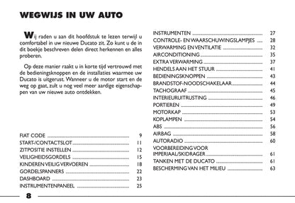 2000-2001 Fiat Ducato Bedienungsanleitung | Niederländisch