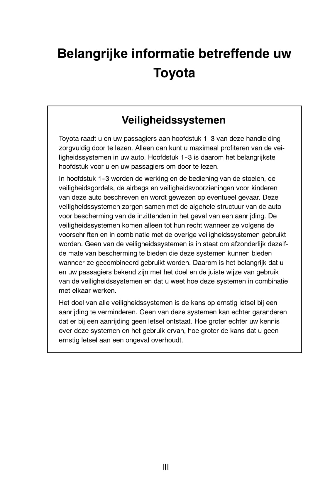 2011-2012 Toyota Yaris Owner's Manual | Dutch