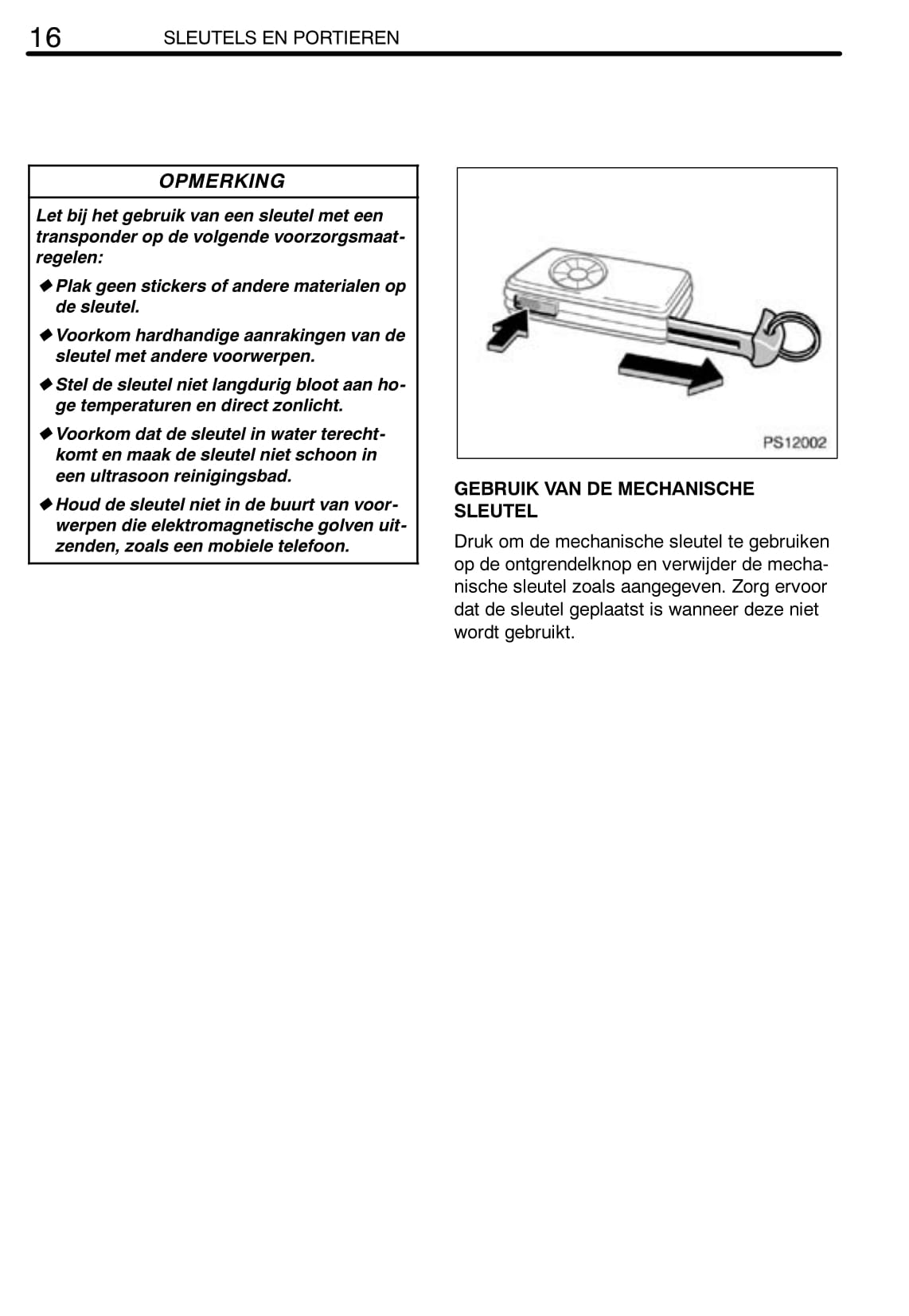 2011-2012 Toyota Yaris Owner's Manual | Dutch