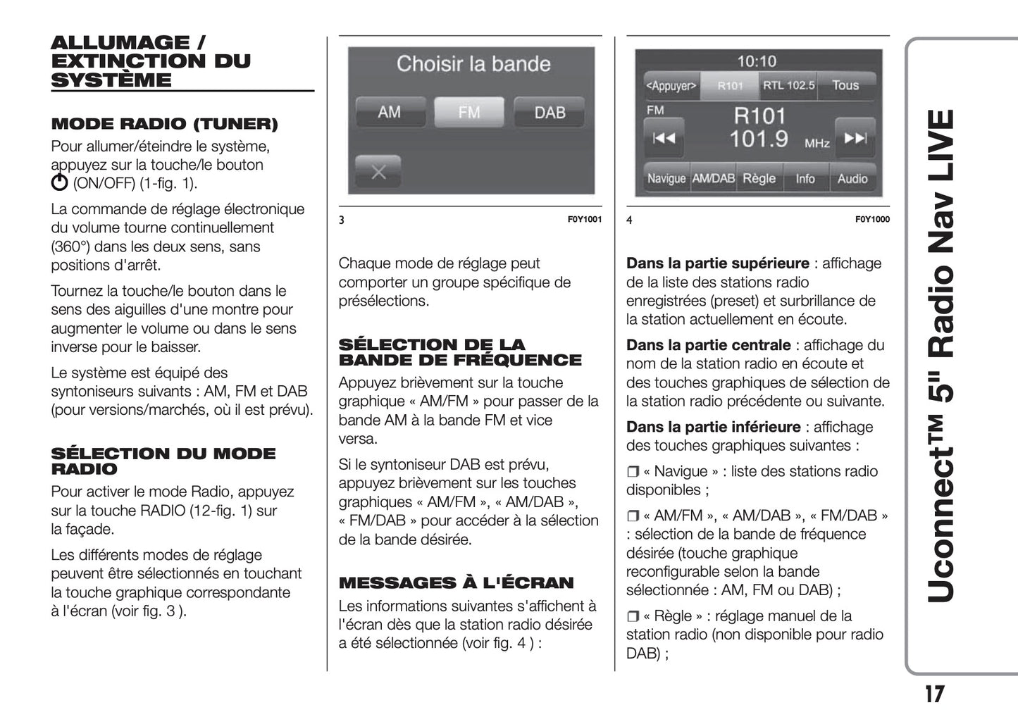 Fiat 500L Uconnect Radio Nav 5.0 Guide d'utilisation 2012 - 2017