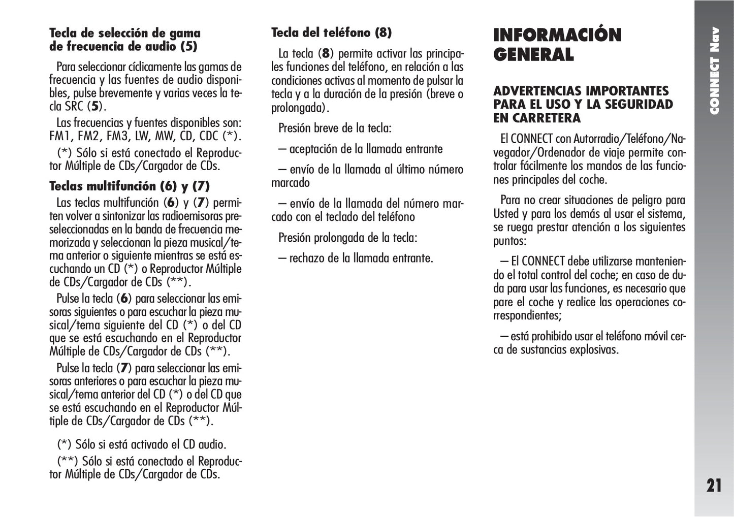 Alfa Romeo Connect / Connect Nav+ Instrucciones 2007 - 2011