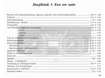 2001-2002 Renault Vel Satis Bedienungsanleitung | Niederländisch