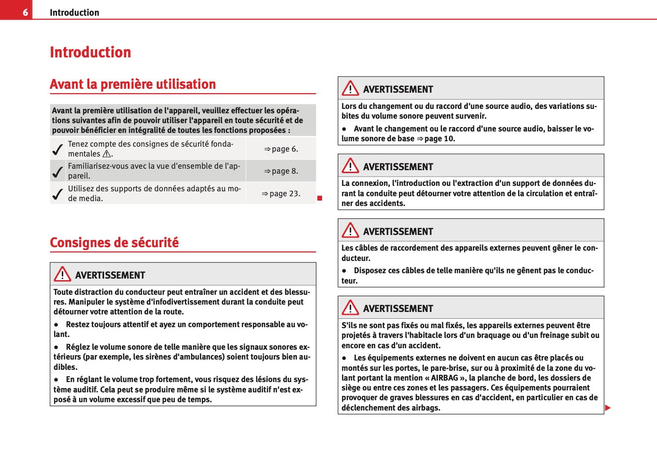 Seat Radio Sound Système 2.0 Guide d’instructions