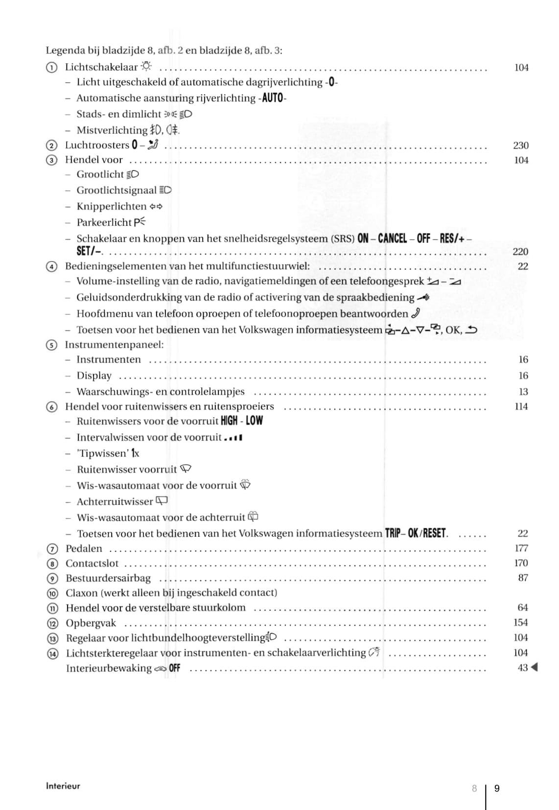 2007-2011 Volkswagen Tiguan Owner's Manual | Dutch