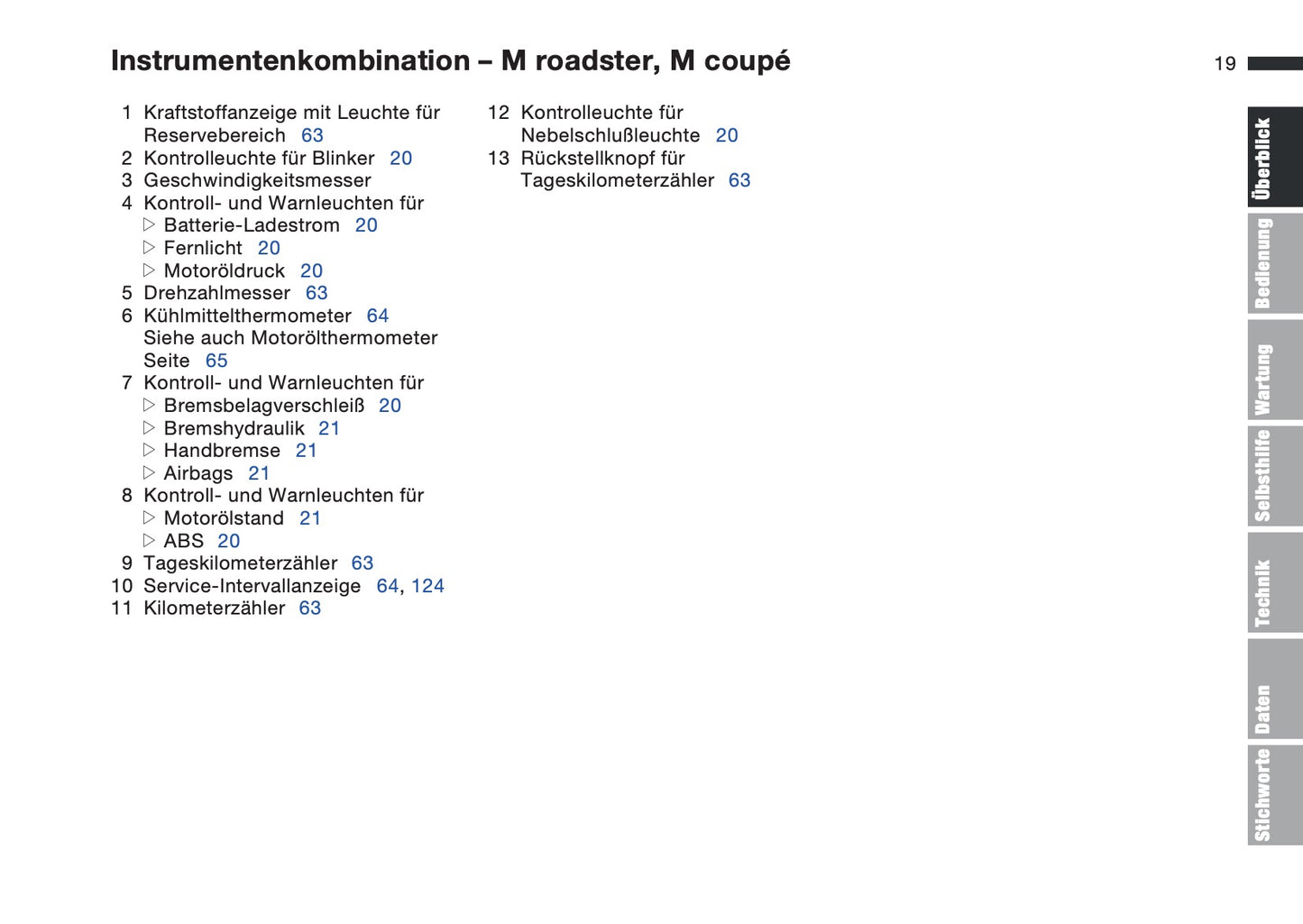 1997-1998 BMW Z3/Z3 M Owner's Manual | German