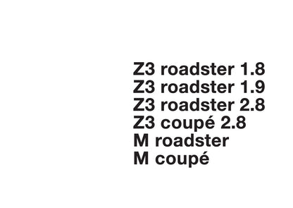 1997-1998 BMW Z3/Z3 M Owner's Manual | German