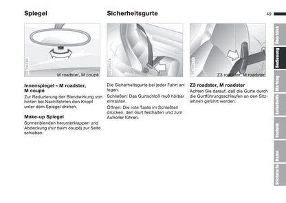 1997-1998 BMW Z3/Z3 M Owner's Manual | German