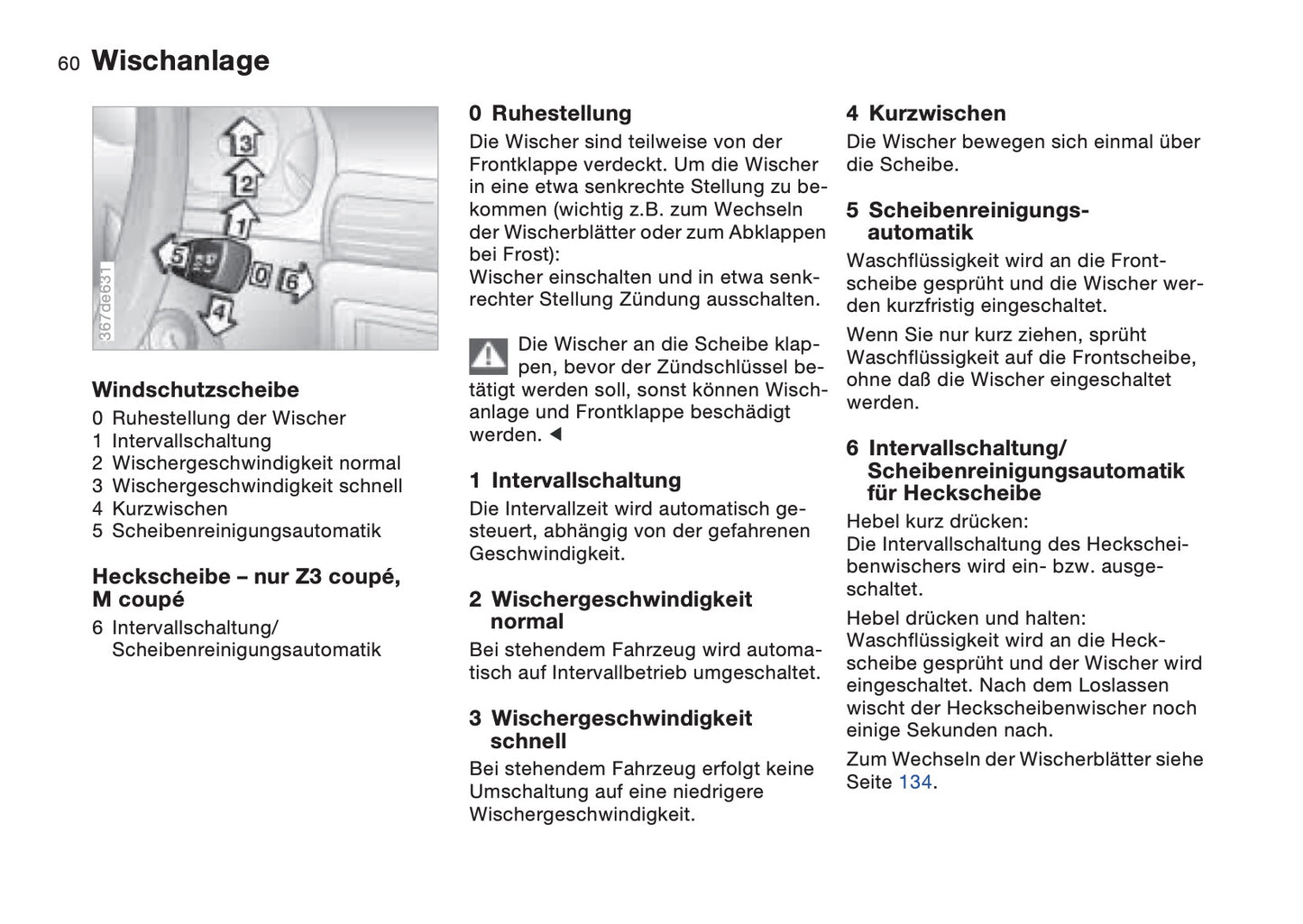 1997-1998 BMW Z3/Z3 M Bedienungsanleitung | Deutsch