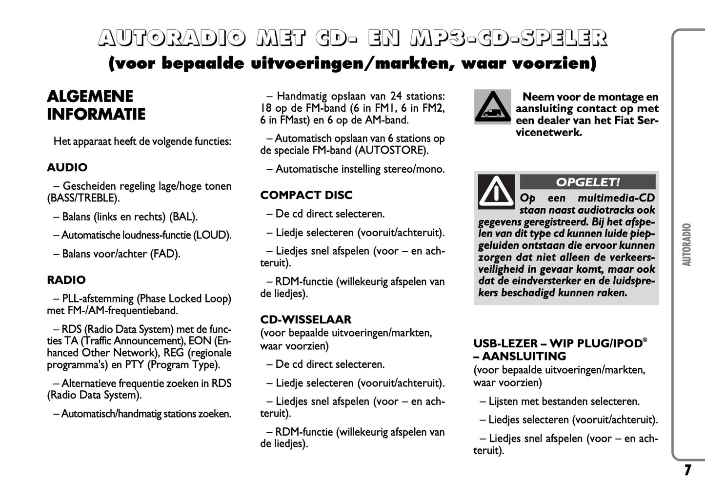 Fiat Scudo Autoradio Handleiding 2007 - 2015