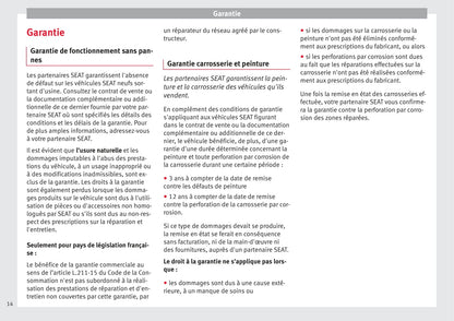 Seat Procédure d'Entretien 2016