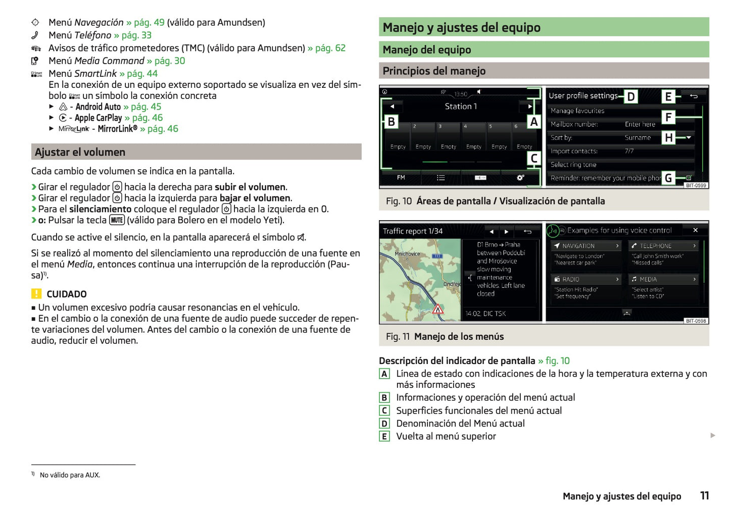 Skoda Admunsen & Bolero Manual de Instrucciones 2014 - 2018