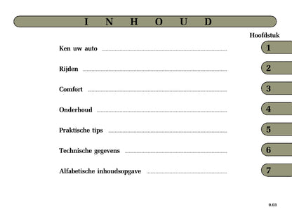 2004-2005 Renault Mégane Bedienungsanleitung | Niederländisch