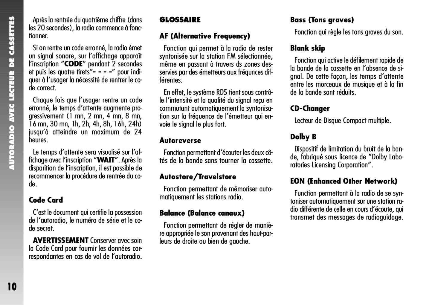 Alfa Romeo 156 Autoradio Guide d'utilisation 2004 - 2007