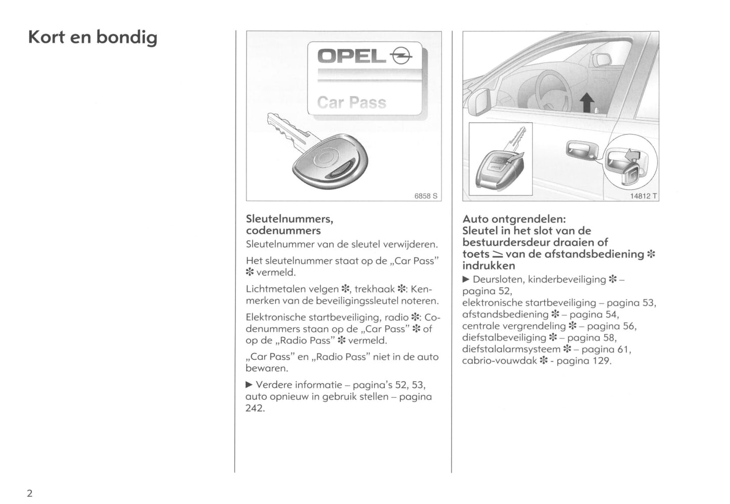 2000-2005 Opel Astra Owner's Manual | Dutch