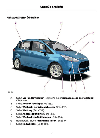 2012-2014 Ford B-Max Owner's Manual | German