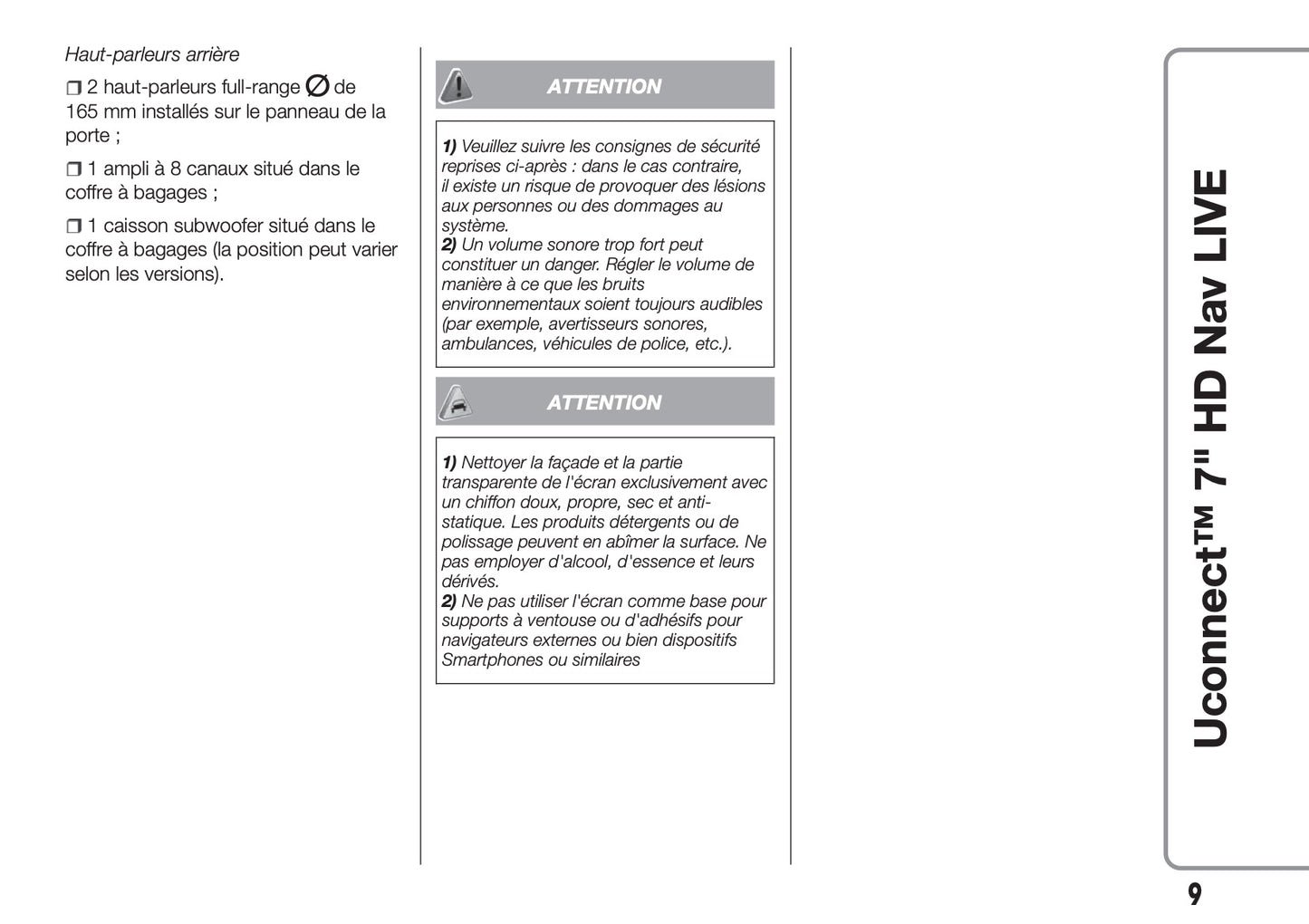 Fiat 500L Uconnect Radio Nav 7.0 Guide d'utilisation 2017 - 2023